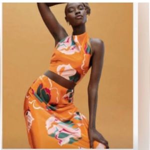 NWT Sigrid Olson Two piece set. Skirt and halter top. Size XS